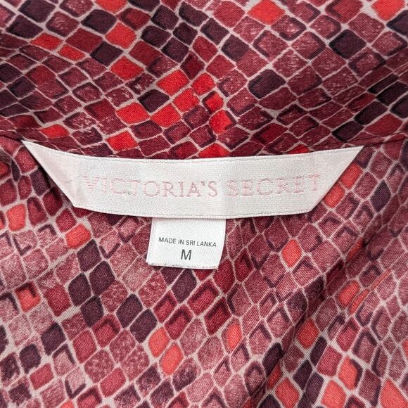 Victoria’s Secret Vintage Red Snake Print Silky Pajamas Sleep Set Size Medium - Picture 4 of 11